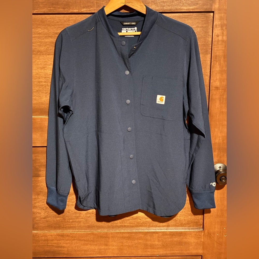 Carhartt Force Modern Fit Navy Snap-Front Scrub Jacket